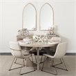 Mercana Sawyer II Cream Fabric Wrap Gold Metal Frame Dining Chair