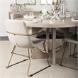 Mercana Sawyer II Cream Fabric Wrap Gold Metal Frame Dining Chair