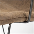 Mercana Sawyer II Brown Faux-Leather Seat Black Metal Frame Dining Chair