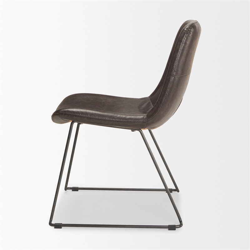 Mercana Sawyer I Black Faux-Leather Iron Frame Dining Chair (Set of 2)