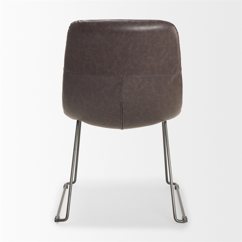 Mercana Sawyer I Black Faux-Leather Iron Frame Dining Chair (Set of 2)