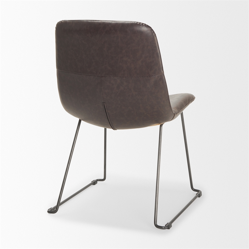 Mercana Sawyer I Black Faux-Leather Iron Frame Dining Chair (Set of 2)