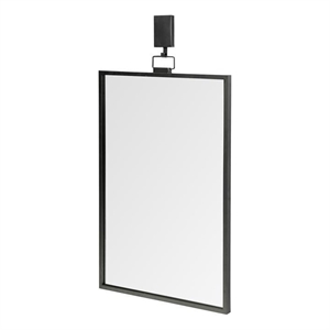 Mercana Grimm Rectangular Metal Mirror in Gunmetal Gray