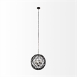 Mercana Dyson II 22.5x22.5 Black Metal Triangular Orb Four Bulb Ch&elier