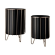 Mercana Pianta Metal Industrial Styled Planters in Black (Set of 2)