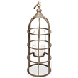 Mercana Gerson II Small Cage-Style Gold Metal Candle Holder Lantern