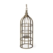 Mercana Gerson II Small Cage-Style Gold Metal Candle Holder Lantern