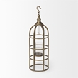 Mercana Gerson II Small Cage-Style Gold Metal Candle Holder Lantern