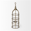 Mercana Gerson II Small Cage-Style Gold Metal Candle Holder Lantern