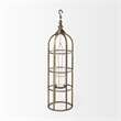 Mercana Gerson I Large Cage-Style Gold Metal Candle Holder Lantern