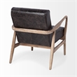 Merana Phineas Black Leather Wrapped Ash Wood Frame Accent Chair