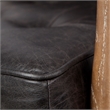 Merana Phineas Black Leather Wrapped Ash Wood Frame Accent Chair