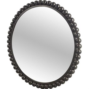 Mercana Orbit 43&quot Round Black Metal Ball Frame Mirror
