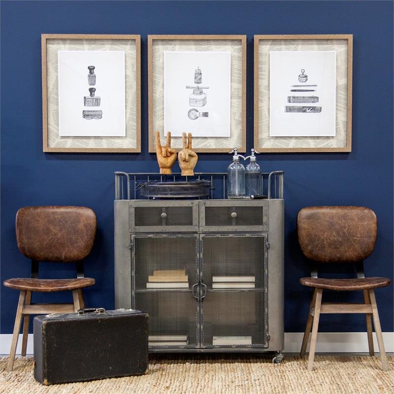 Mercana Udo 2 Door Cabinet Bar Cart in Gray