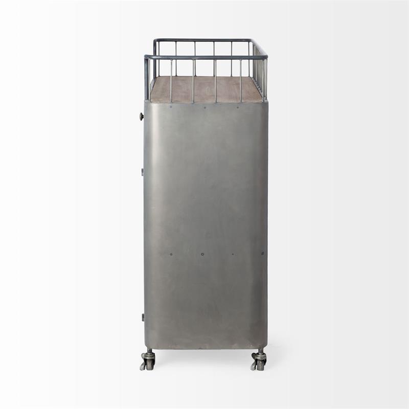Mercana Udo 2 Door Cabinet Bar Cart in Gray
