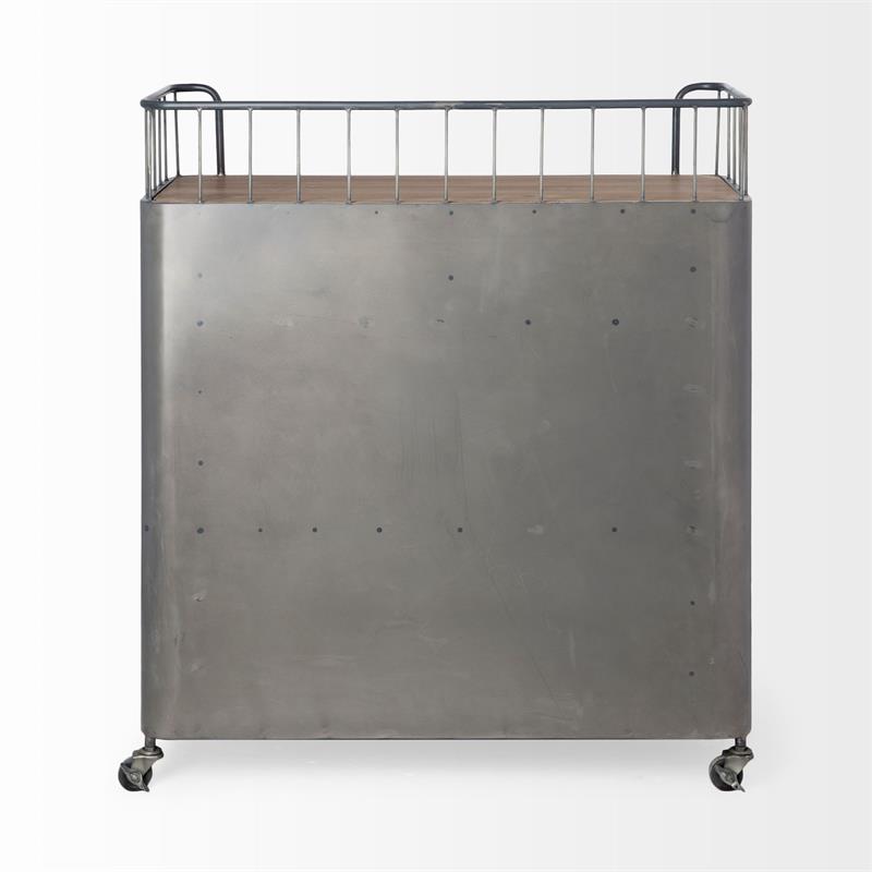 Mercana Udo 2 Door Cabinet Bar Cart in Gray