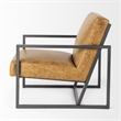 Mercana Armelle II Brown Leather Seat w/Gray Metal Frame Accent Chair