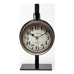mercana taxz metallic brown metal hanging table clock