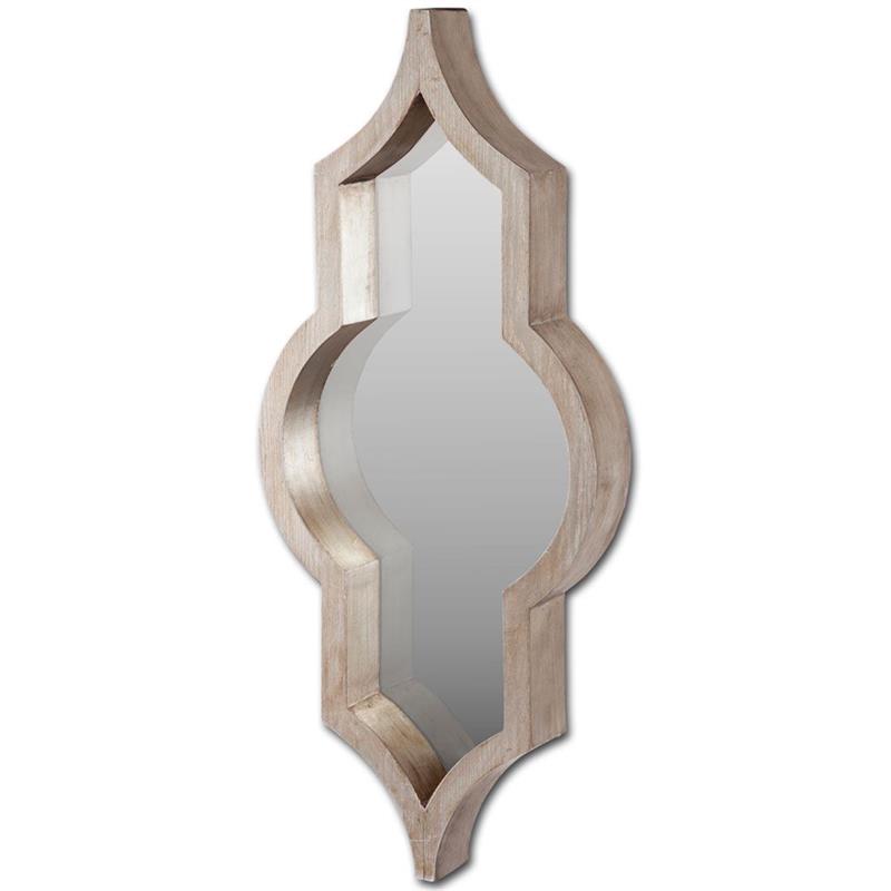 Mercana Furniture Tamanar 15x34 Brown Wood Frame Mirror