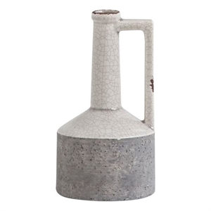 mercana burton iii small white/gray toned ceramic vase