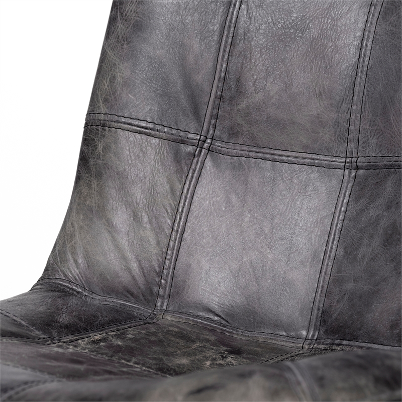 Mercana Horsdal Black Leather Seat Black Metal Frame Dining Chair