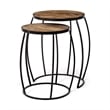 Mercana Clapp IV 20 x 26 Set of Two Round Top Brown Wooden Nesting Accent Tables