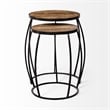 Mercana Clapp IV 20 x 26 Set of Two Round Top Brown Wooden Nesting Accent Tables