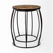 Mercana Clapp IV 20 x 26 Set of Two Round Top Brown Wooden Nesting Accent Tables