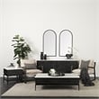 Mercana Kimbel Black Metal Mirrored Base Round Tray