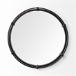 Mercana Kimbel Black Metal Mirrored Base Round Tray