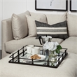 Mercana Christa Black Metal Mirrored Base Square Tray