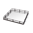 Mercana Christa Black Metal Mirrored Base Square Tray