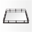 Mercana Christa Black Metal Mirrored Base Square Tray