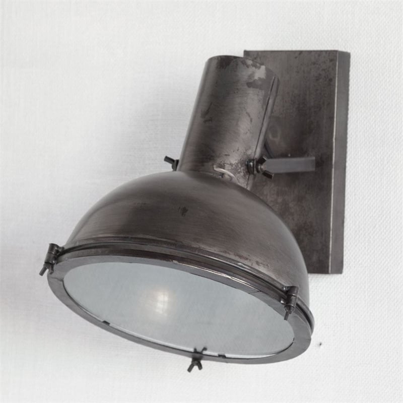 Mercana Taza 10.3x12 Gray Metal Dome Shade Wall Sconce