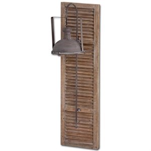 mercana tiposo 15x53 brown wood slated body copper metal light wall sconce