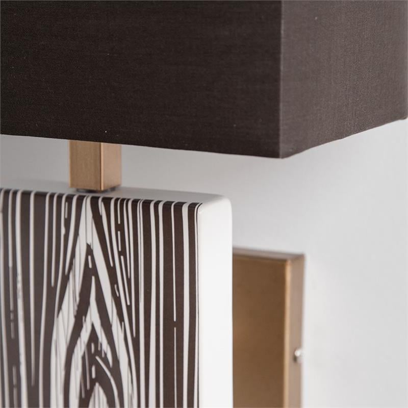 Mercana Maravilla III 11x17 Black/White Pattered Base Ceramic Wall Sconce