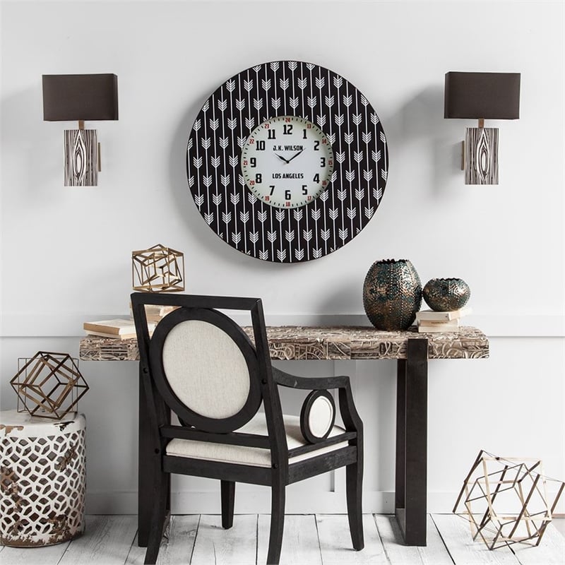 Mercana Maravilla III 11x17 Black/White Pattered Base Ceramic Wall Sconce