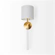 Mercana Santander II Metal Linen Shade Wall Sconce in Gold and White