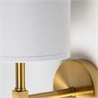 Mercana Santander II Metal Linen Shade Wall Sconce in Gold and White