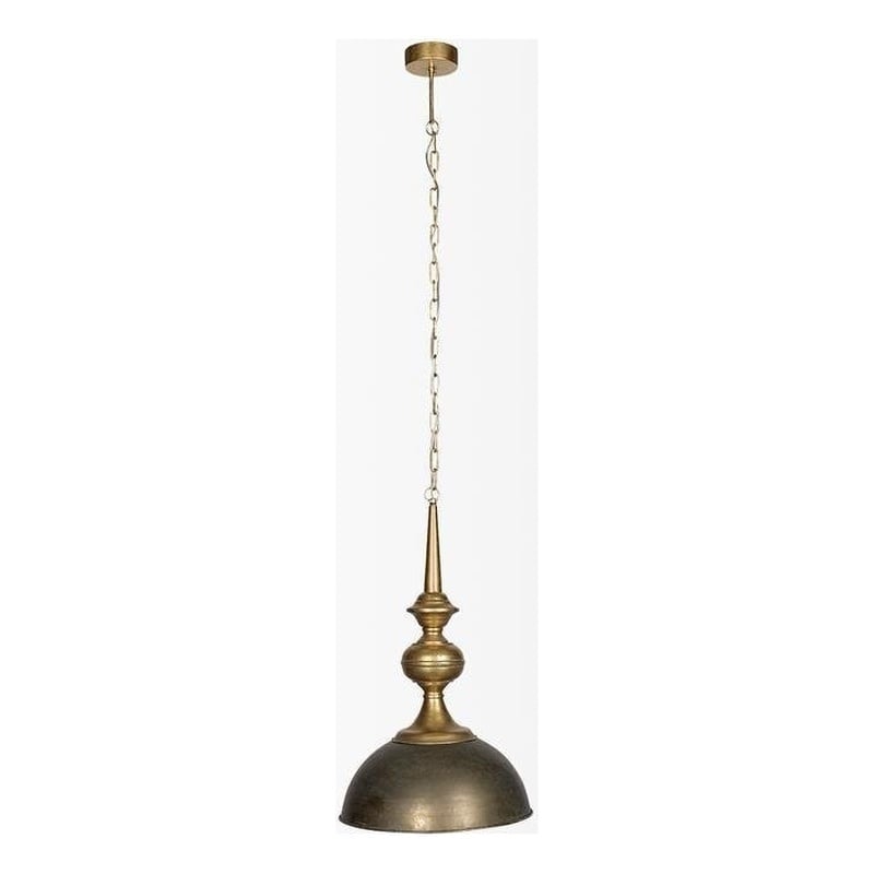 Mercana Capsa Metal Dome Pendant Light in Antique Gold and Silver Tones