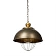 Mercana Dawson II Metal Antiqued Gold Pendant Dome Light