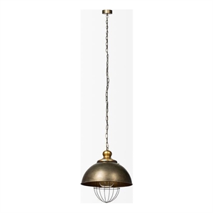 Mercana Dawson II Metal Antiqued Gold Pendant Dome Light