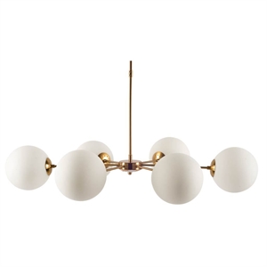 Mercana Lahey Metal Glass Globe 6 Bulb Chandelier in Gold
