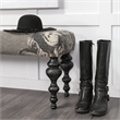 Mercana Alhambra 55x18 Upholstered Gray Frabric Seat/Dark Wood Legs Accent Bench