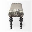 Mercana Alhambra 55x18 Upholstered Gray Frabric Seat/Dark Wood Legs Accent Bench