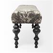 Mercana Alhambra 55x18 Upholstered Gray Frabric Seat/Dark Wood Legs Accent Bench