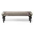 Mercana Alhambra 55x18 Upholstered Gray Frabric Seat/Dark Wood Legs Accent Bench