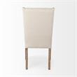 Mercana Mackenzie I Cream Linen Fabric Covering Ash Solid Wood Base Dining Chair
