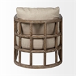 Mercana Skylar II Tan Fabric Covered Cushioned Demi-Lune Wooden Frame Chair
