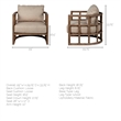 Mercana Skylar II Tan Fabric Covered Cushioned Demi-Lune Wooden Frame Chair